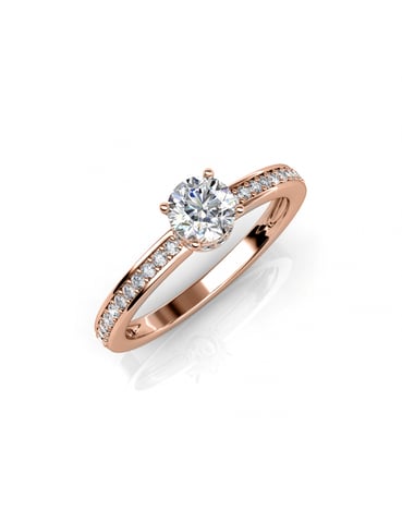 Anillo Elise - Oro rosa y Cristal