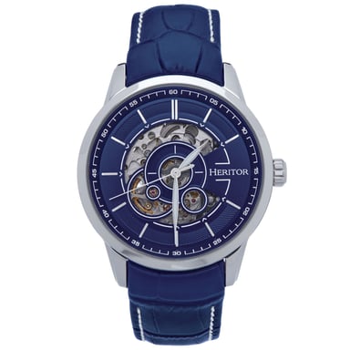 Reloj automático Heritor Davies semiesqueleto con correa de cuero
