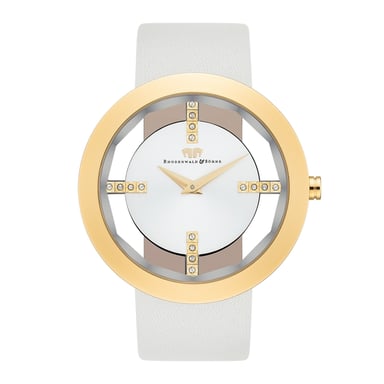 Rhodenwald & Söhne Female Quartz Yellow Gold Genuine Leather Off-White Watch