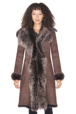 Gabardina de piel de oveja Toscana para mujer - Tbilisi