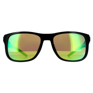 Gafas de sol espejo negras y verdes para hombres Tommy Hilfiger Wrap