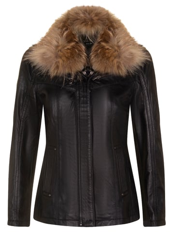Chaqueta Parker de cuero ajustada para mujer-Millom