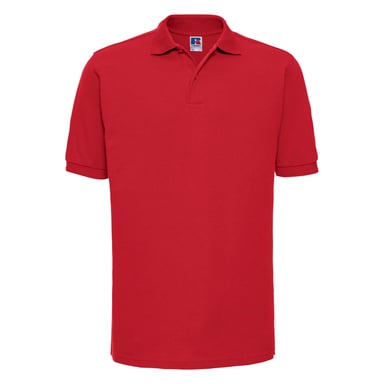 Russell Mens Ripple Collar & Cuff Short Sleeve Polo Shirt (Bright Red)