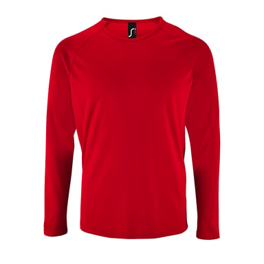 SOLS Mens Sporty Long Sleeve Performance T-Shirt (Red)