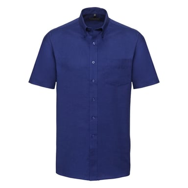 Russell Collection Mens Short Sleeve Easy Care Oxford Shirt (Bright Royal)