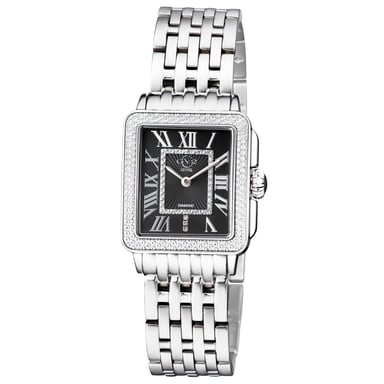 GV2 MUJERES S PADOVA Reloj de esfera plateada con correa de acero inoxidable.