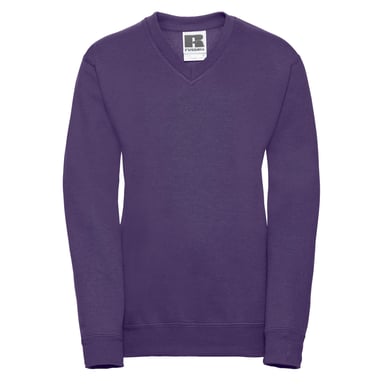 Russell Collection Childrens/Kids V Neck Sweatshirt (Purple)