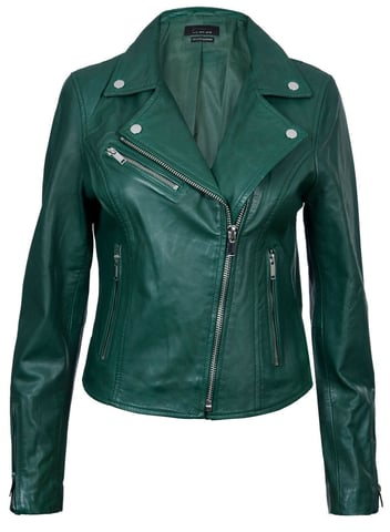 Chaqueta de motociclista clásica de cuero Brando para mujer - Loughton