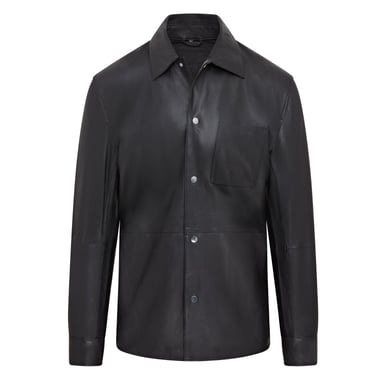 Chaqueta vaquera de cuero negra sin forro para hombre - Abilene