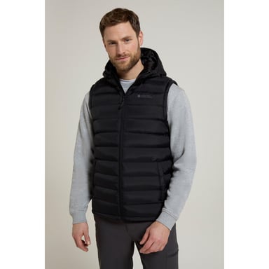 Mountain Warehouse Mens Seasons Hooded Padded Gilet (Black)