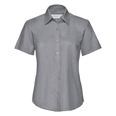 Russell Collection Ladies/Womens Short Sleeve Easy Care Oxford Shirt (Silver Grey)