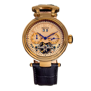 Reloj automático Heritor Ganzi semiesqueleto con correa de cuero