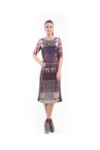 Vestido de Punto con Patrón Geométrico