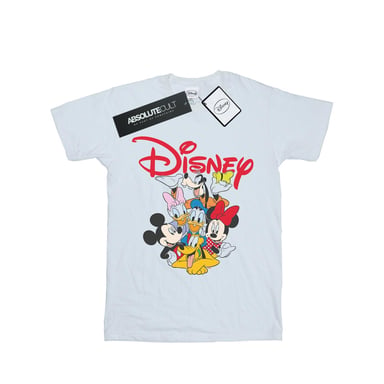 Disney Womens/Ladies Mickey Mouse Crew Cotton Boyfriend T-Shirt (White)