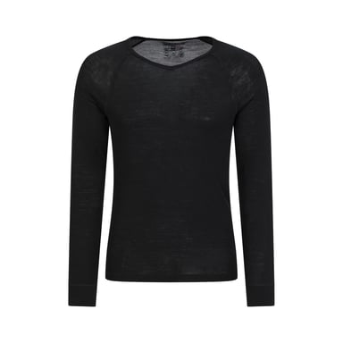 Mountain Warehouse Mens Merino Wool V Neck Base Layer Top (Black)