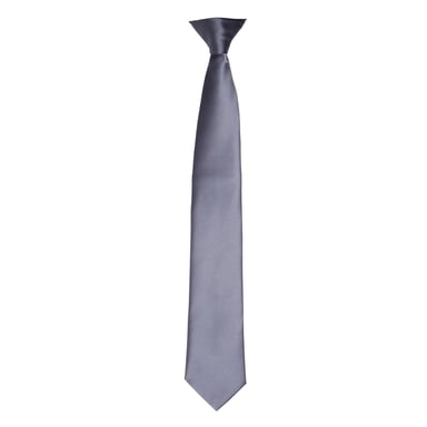 Premier Colours Mens Satin Clip Tie (Steel)