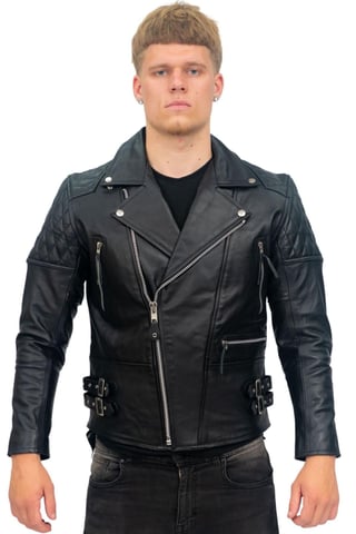 Chaqueta de motociclista de piel de vaca para hombre - Nassau