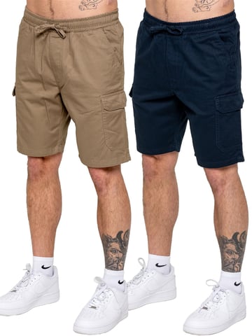 Kruze | 2 Pack Pantalones Cortos Cargo - BEIGE/NVY