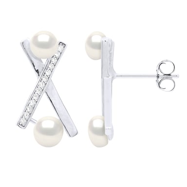 Earrings Strips - Real Cultured Freshwater Pearl Button 4-5 mm and 5-6 mm
