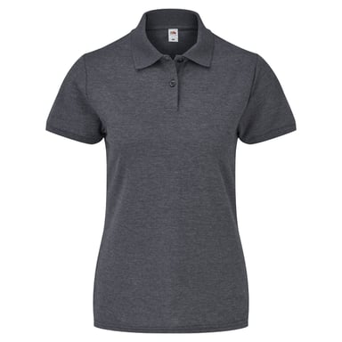 Fruit Of The Loom Womens Lady-Fit 65/35 Short Sleeve Polo Shirt (Dark Heather)