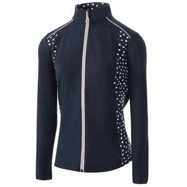 Island Green Womens/Ladies Zip Drop Hem Top Layer (Navy/White)