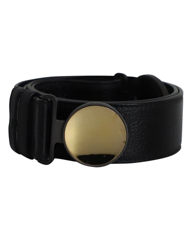 Bottega Veneta Round Buckle Belt in Black Leather