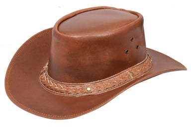 Sombrero de vaquero australiano de cuero auténtico Outback