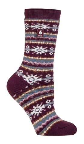 Calcetines Nórdicos Mujer | Calcetines térmicos de invierno para mujer - Cabernet/Rosa