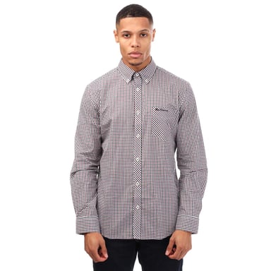 Men's Ben Sherman Gingham Check Shirt in wine