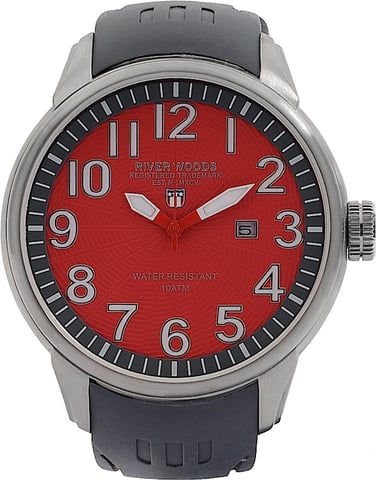 River Woods: reloj rojo para hombre