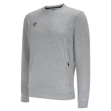 Umbro Mens Pro Stacked Logo Fleece Pullover (Grey Marl/Black)