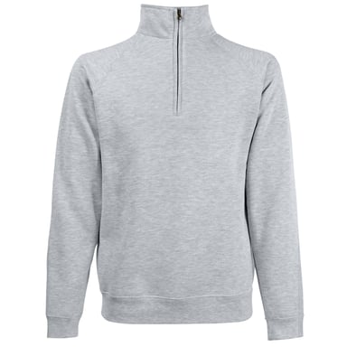 Fruit Of The Loom Mens Zip Neck Sweatshirt (Heather Grey)