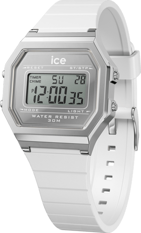 Ice Watch Ice Digit Retro - Metal Silver Mirror - White Women's White Watch 022734