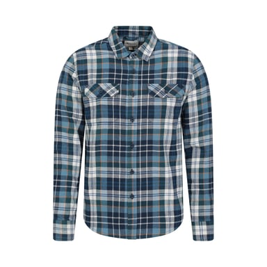 Mountain Warehouse Mens Trace Flannel Long-Sleeved Shirt (Light Blue)