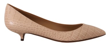 Zapatos de Mujer con Tacones Kitten de Cuero Beige Dolce & Gabbana