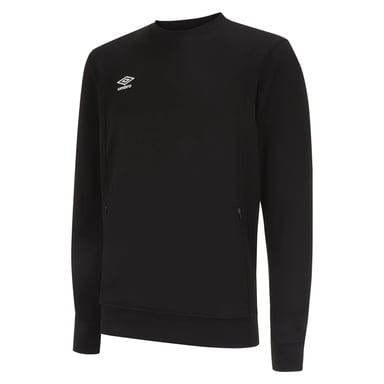 Umbro Mens Pro Stacked Logo Fleece Pullover (Black/White)