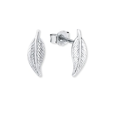 Amor ear studs for ladies, 925 Sterling silver, zirconia synth. | Wings