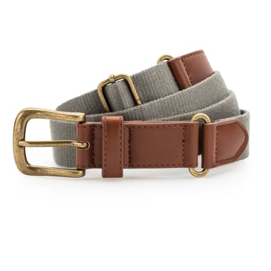 Asquith & Fox Mens Faux Leather And Canvas Belt (Slate)