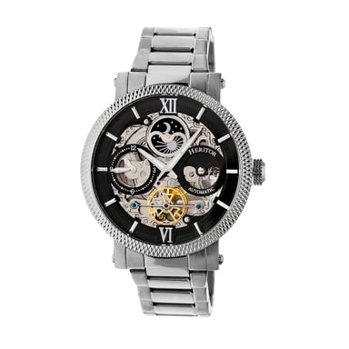 Reloj automático Heritor Aries con esfera esquelética y pulsera