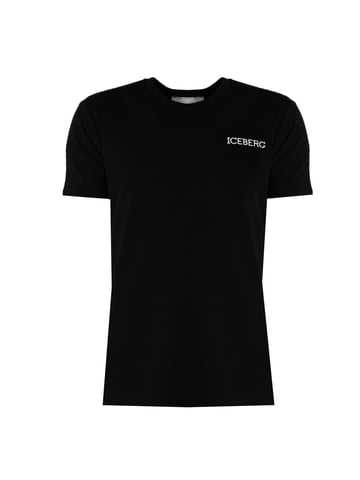 Iceberg T-Shirt C-Neck del hombre negro