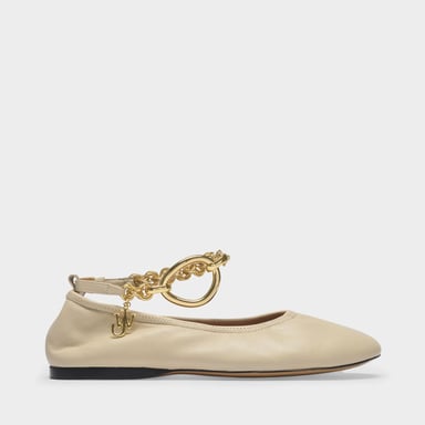 Bailarinas Charm en piel beige