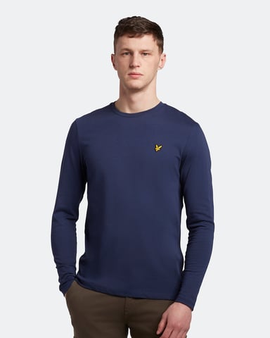 Lyle & Scott Plain Long Sleeve T-Shirt in Navy