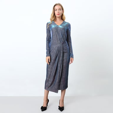 Asymmetrical shimmering cocktail dress