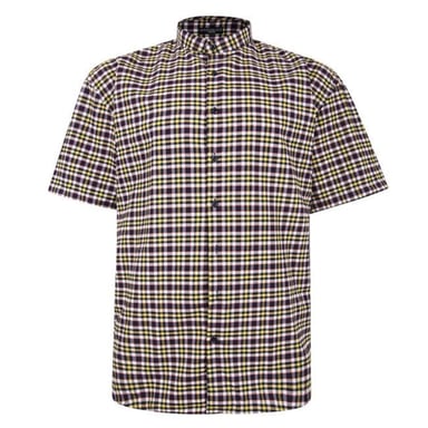 Mens Fitz Gerald Big Size Casual Short Sleeve Cotton Checked King
