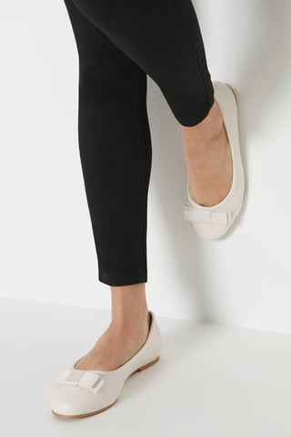 Wide Fit Paris Bow Detail Ballet Pumps