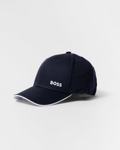 BOSS Green Bold Mens Logo-Print Cap In Cotton Twill