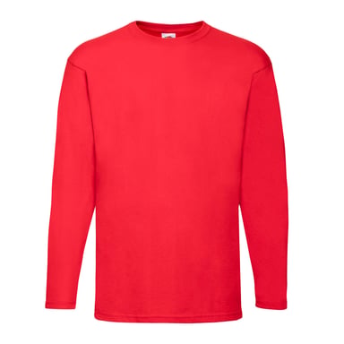 Fruit of the Loom Unisex Adult Valueweight Long-Sleeved T-Shirt (Red)