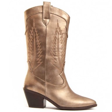 Montevita Bota De Tacón Tejan2 En Dorado