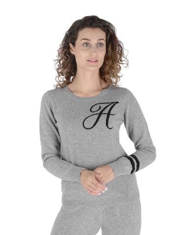 Crown Of Edinburgh Pull Ras Du Cou En Cachemire Stockbridge Gris A