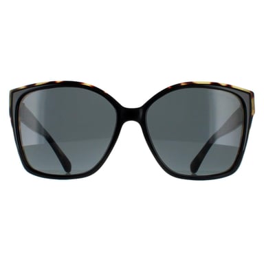 Michael Kors MK2201 Malia 395087 bi capa negro y ámbar tortoise gafas de sol gris oscuro